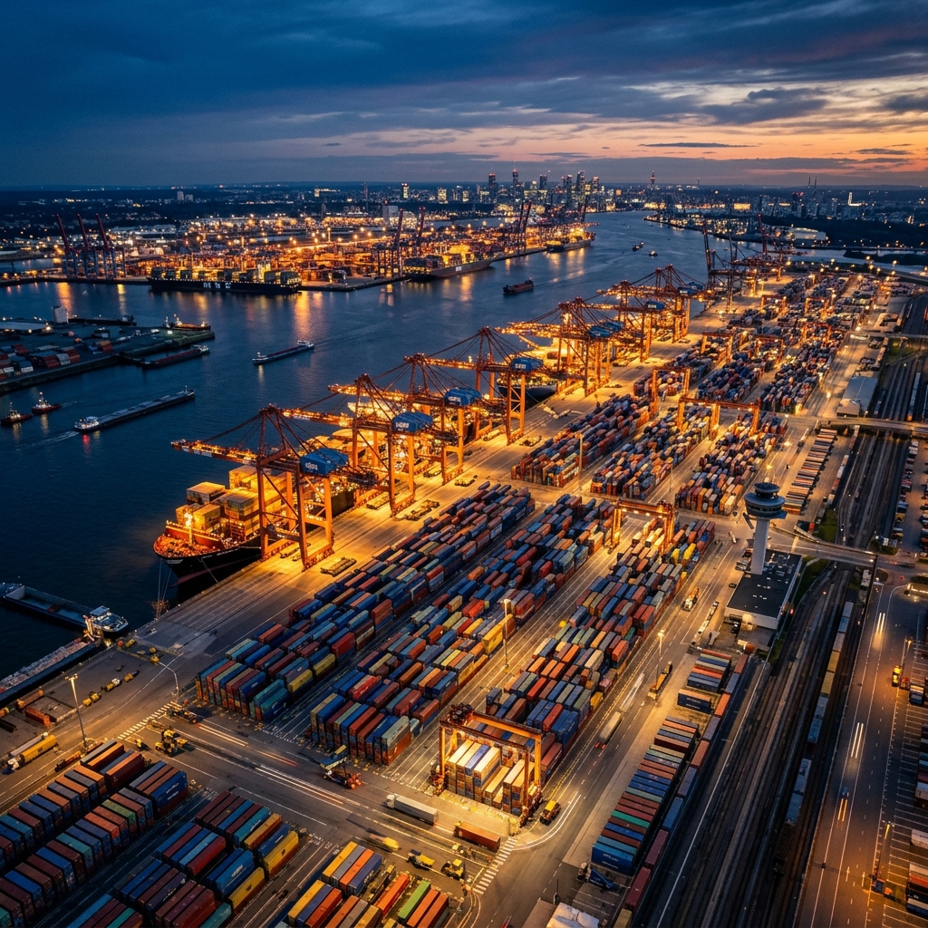 Port Terminal at Twilight