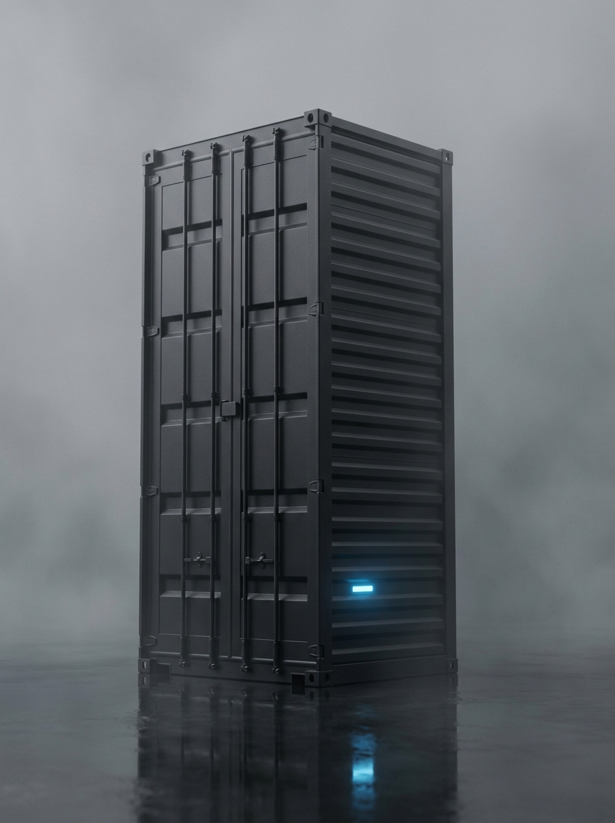 Upright Black Monolith Container